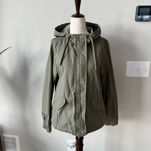 H&M Military Short Length Hooded Jacket - Water Repellent - Olive - Picture 6 of 9